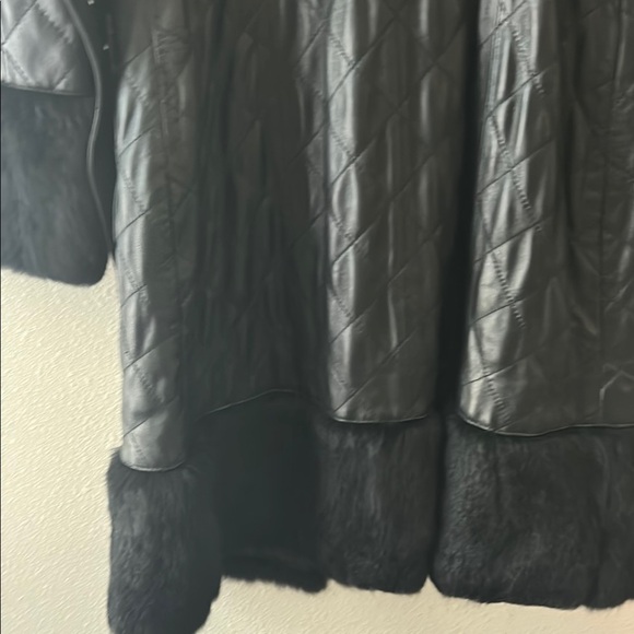 Bebe Black leather Quilted Coat - Picture 12 of 15